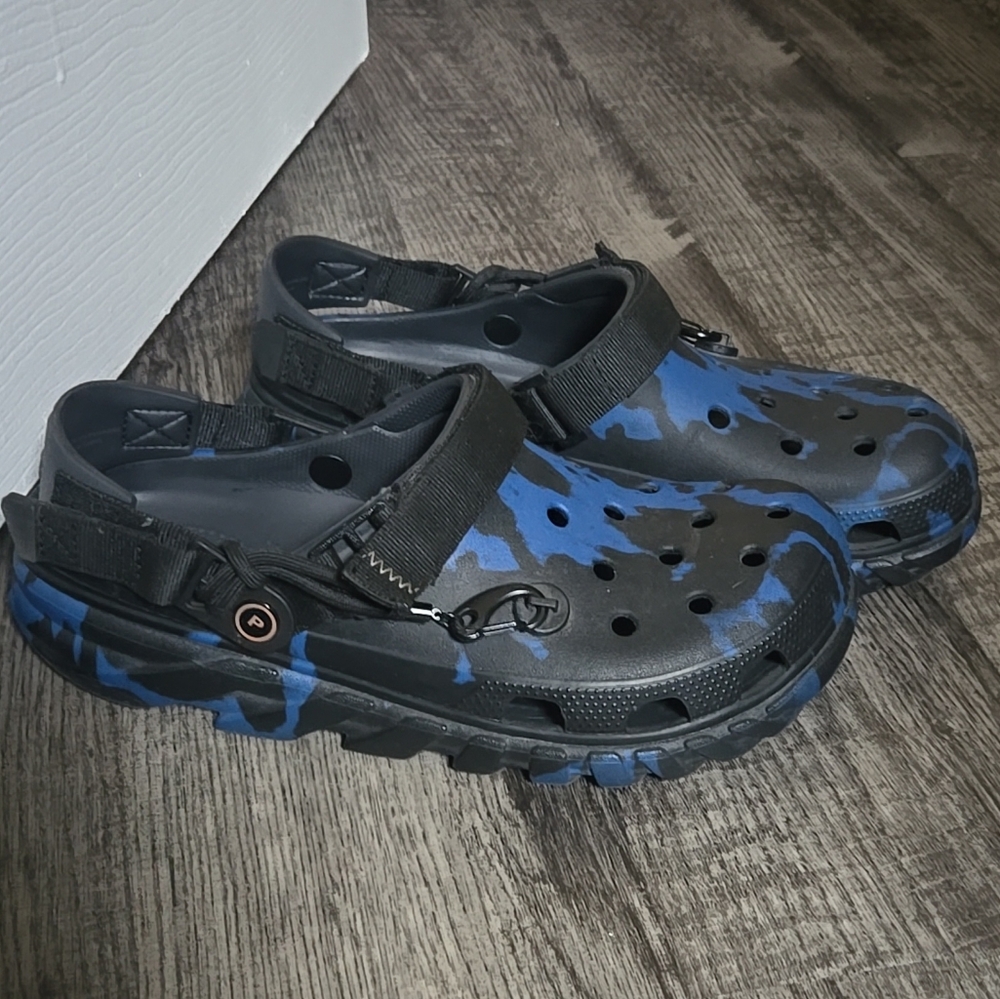 Post Malone x Crocs Duet Clog Size 11 Black Blue